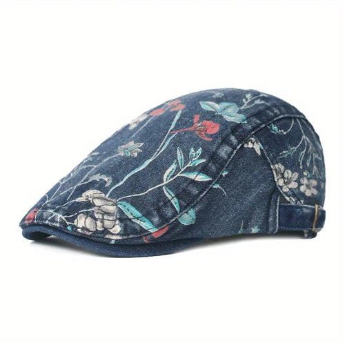 1pc Washed Denim Hats Spring Autumn Newsboy Beret Caps